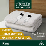Fleecy electric blanket with digital controllers, king size, 9 heat settings, overheat protection