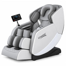 Livemor FLEX full body massage chair in grey with zero gravity recline and removable headrest