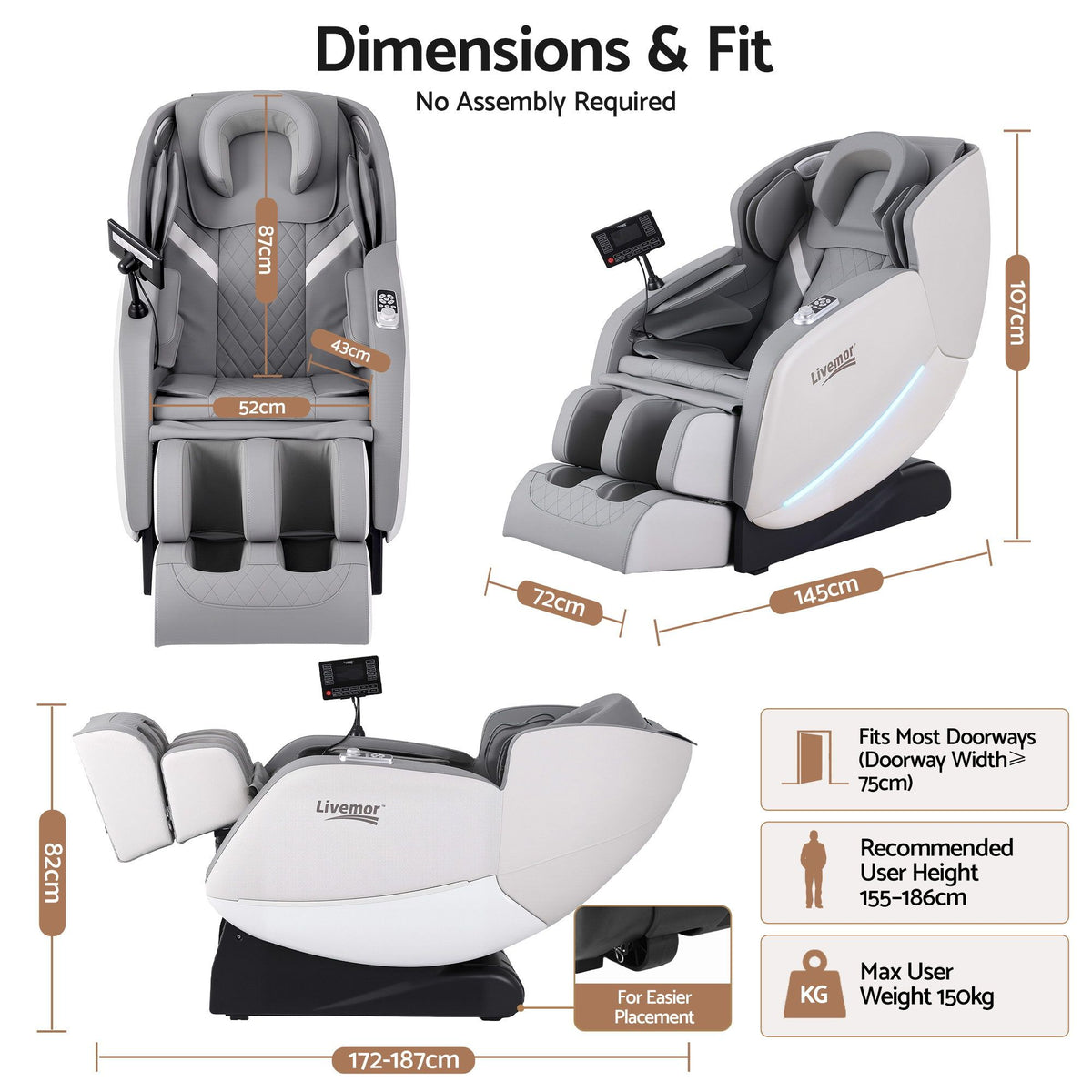 Massage chair covering nine areas including head, neck, shoulder, arm, back, waist, buttocks, calves and feet