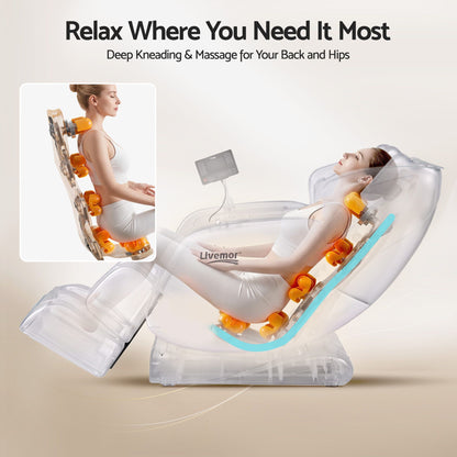 Footrest extending up to 15cm with 2-in-1 rolling and kneading foot rollers