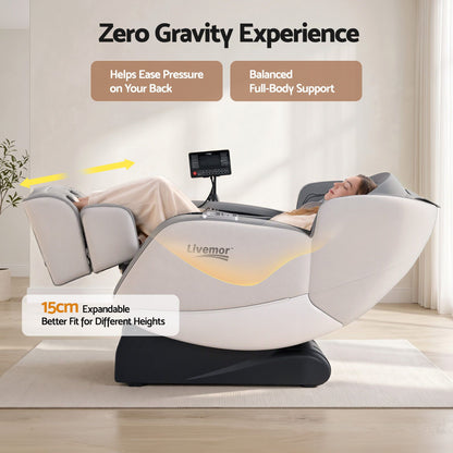 Armrest controls and short-cut key for operating the Livemor FLEX massage chair