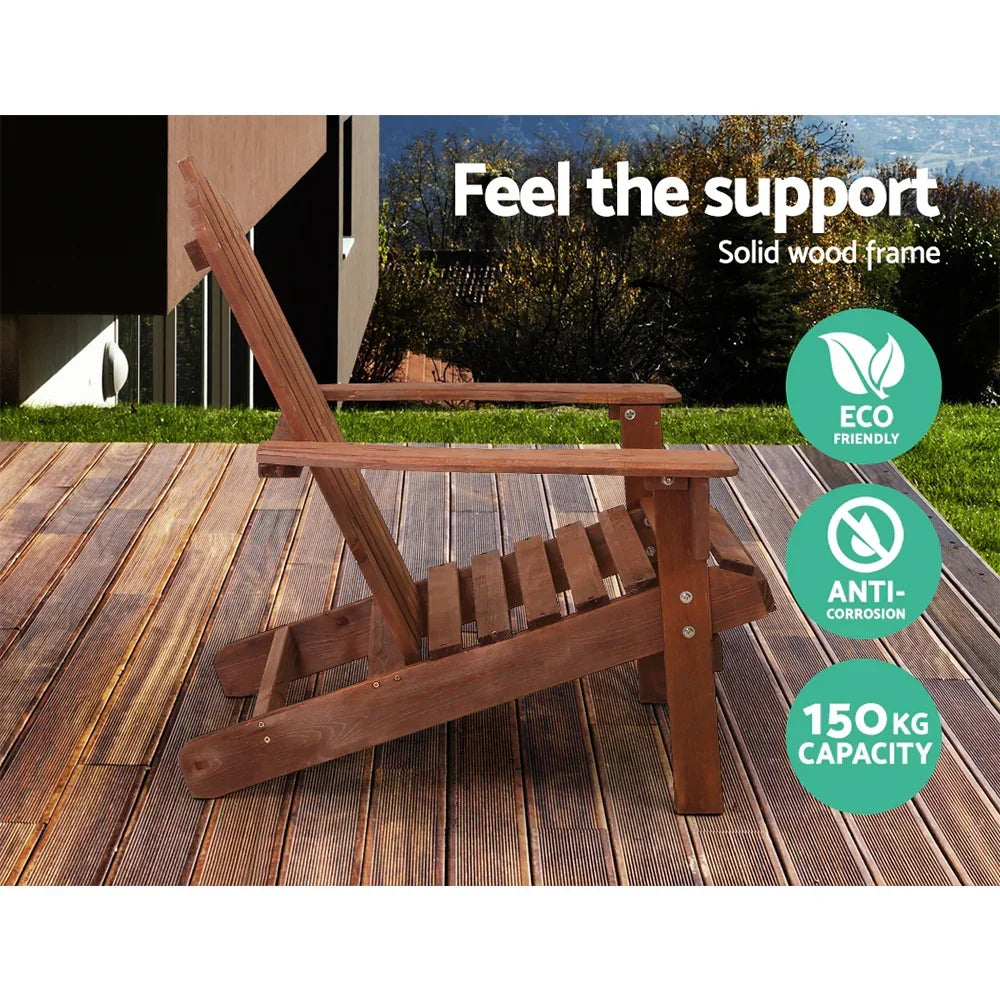 Wooden outdoor chair on a deck, eco-friendly, anti-corrosion, 150kg capacity