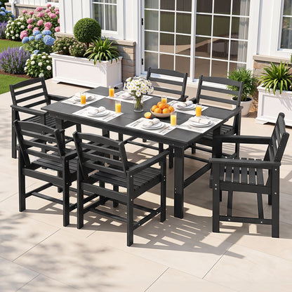 Gardeon 7 Piece Outdoor Dining Set HDPE Table and Chairs