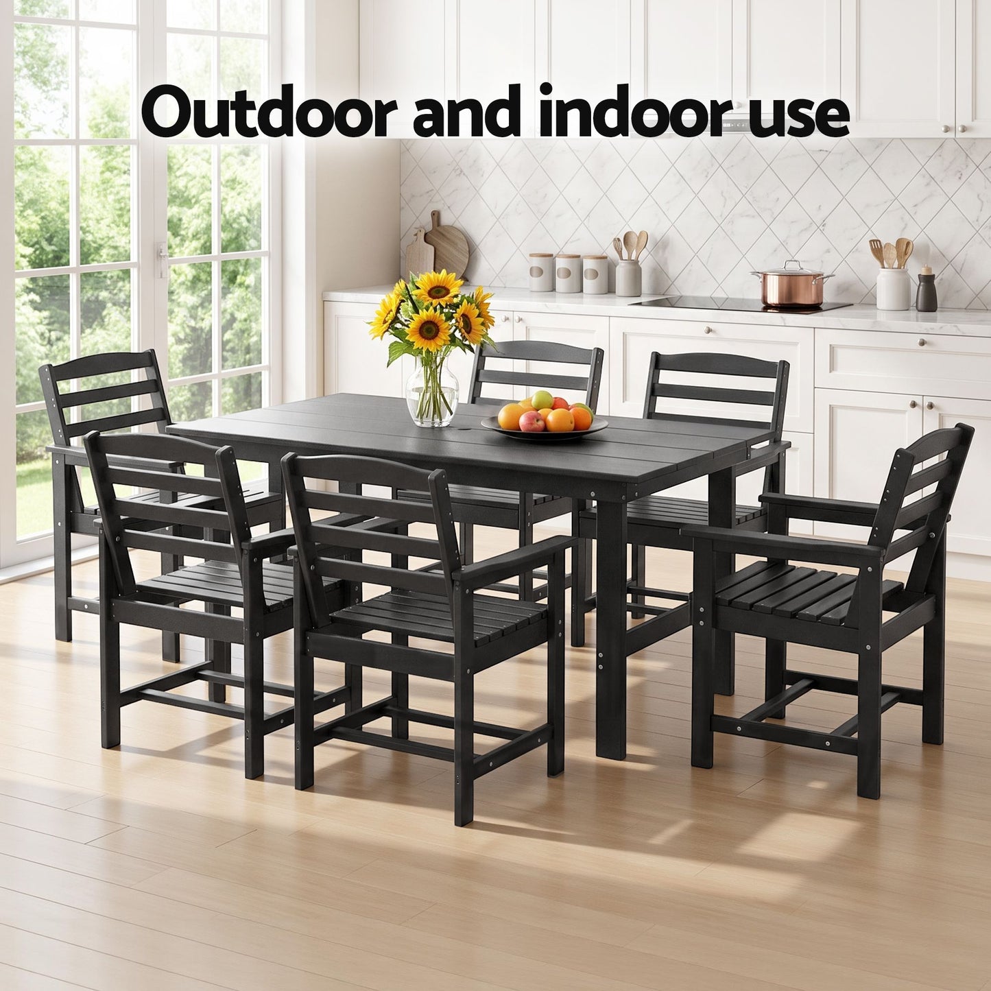 Gardeon 7 Piece Outdoor Dining Set HDPE Table and Chairs
