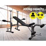 Adjustable weight bench in gym setting with 200kg capacity, suitable for home workouts
