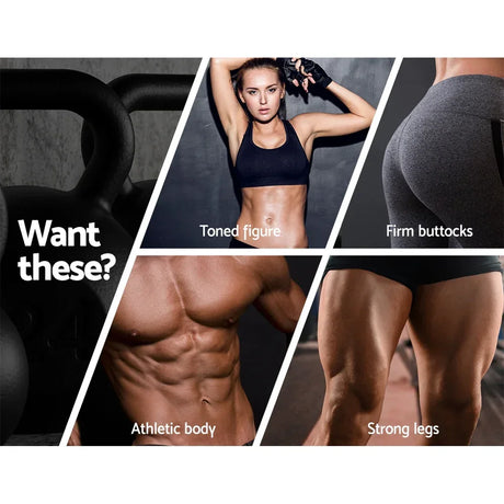 Collage of fit male and female bodies, highlighting toned abs, strong legs, firm buttocks, athletic body.