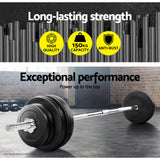 Everfit 168cm Barbell Bar, 150kg Capacity, Chrome Steel