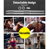 Everfit 168cm Barbell Bar, 150kg Capacity, Chrome Steel