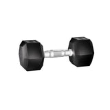 20kg hex dumbbell with textured metal handle on white background