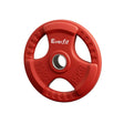 Red 15kg Everfit weight plate with handles for strength training
