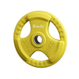 Yellow 20kg Everfit tri-grip weight plate for gym and strength training equipment