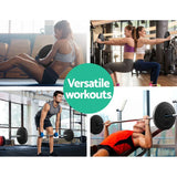 People performing strength training exercises with barbells in gym, versatile workouts