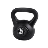 Black 16kg kettlebell with ergonomic handle for strength training workouts