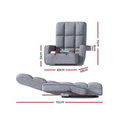 Artiss Swivel Floor Lounge Chair | Grey