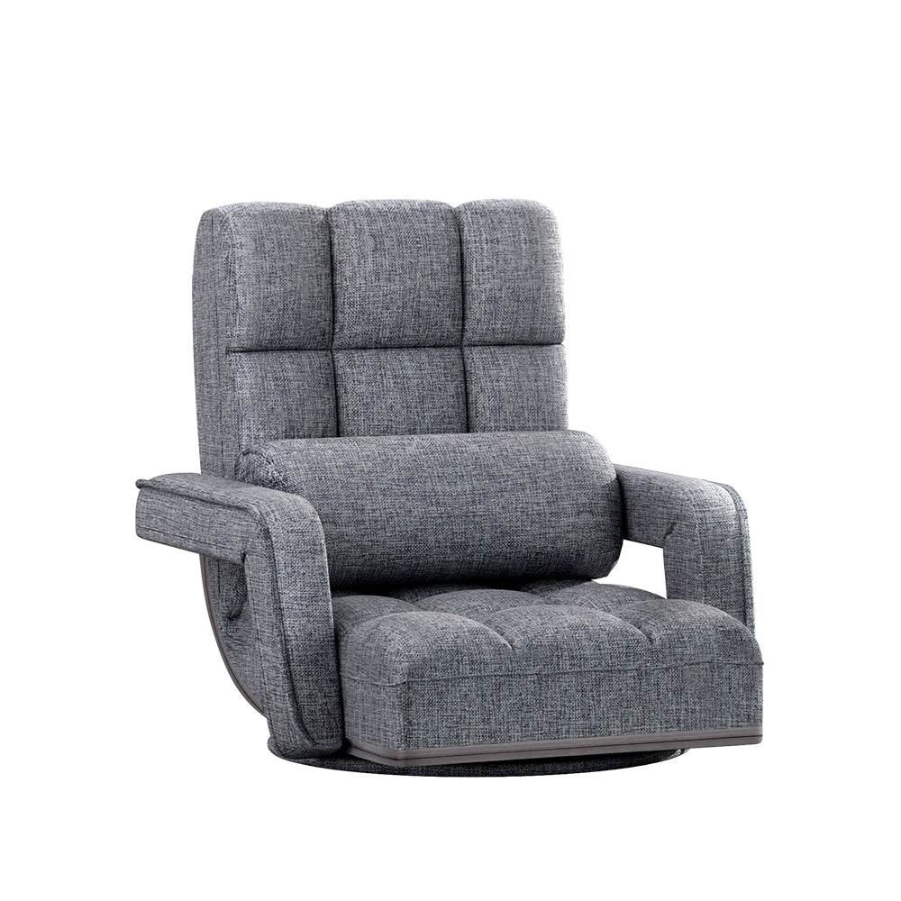 Artiss Swivel Floor Lounge Chair | Grey