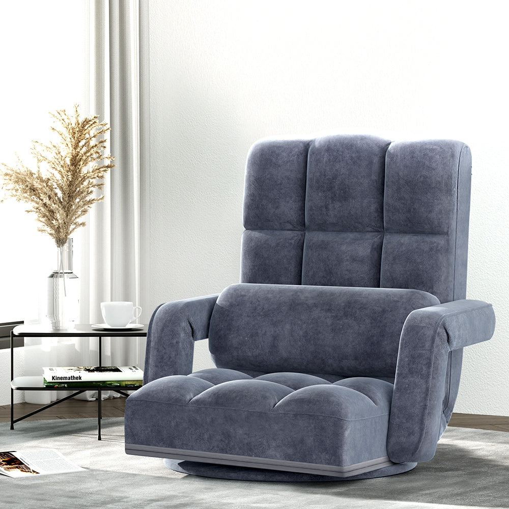 Artiss Swivel Floor Lounge Chair | Charcoal
