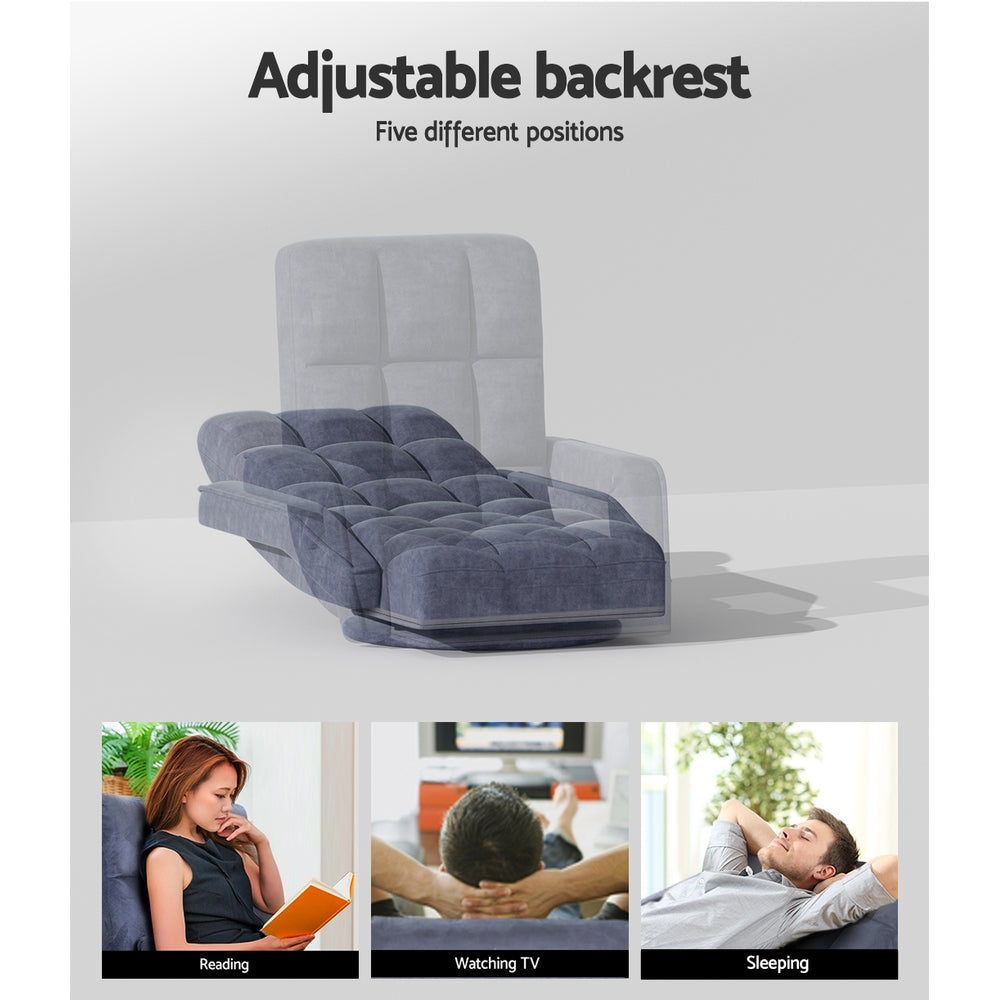 Artiss Swivel Floor Lounge Chair | Charcoal