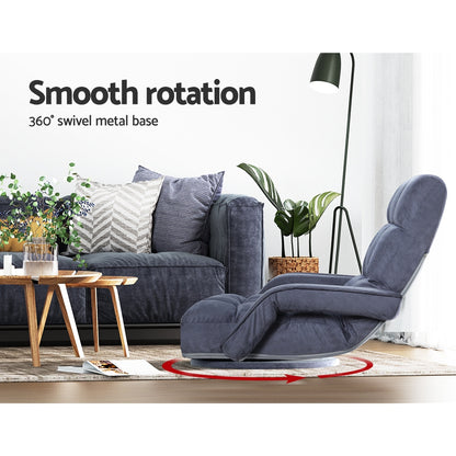 Artiss Swivel Floor Lounge Chair | Charcoal