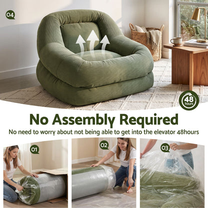 Artiss Cloud Armchair Corduroy Green