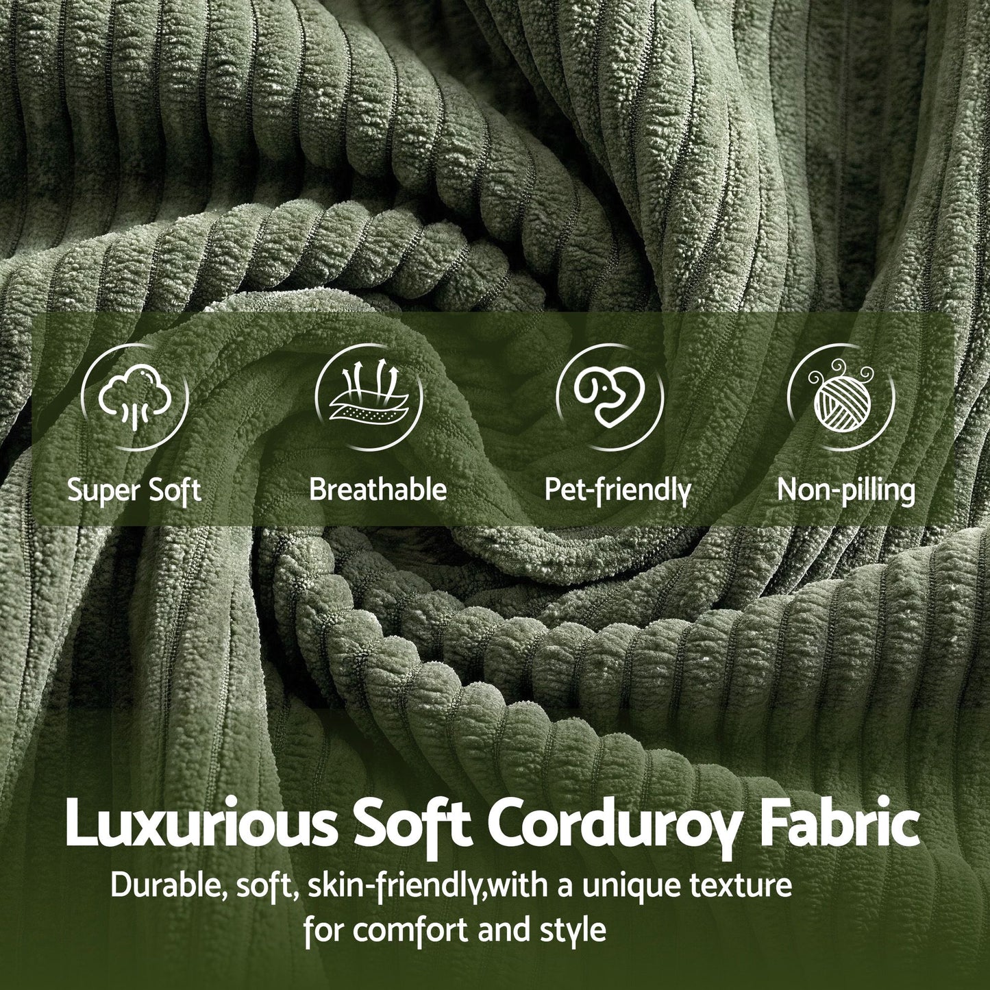 Artiss Cloud Armchair Corduroy Green