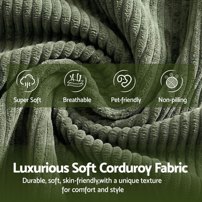 Artiss Cloud Armchair Corduroy Green