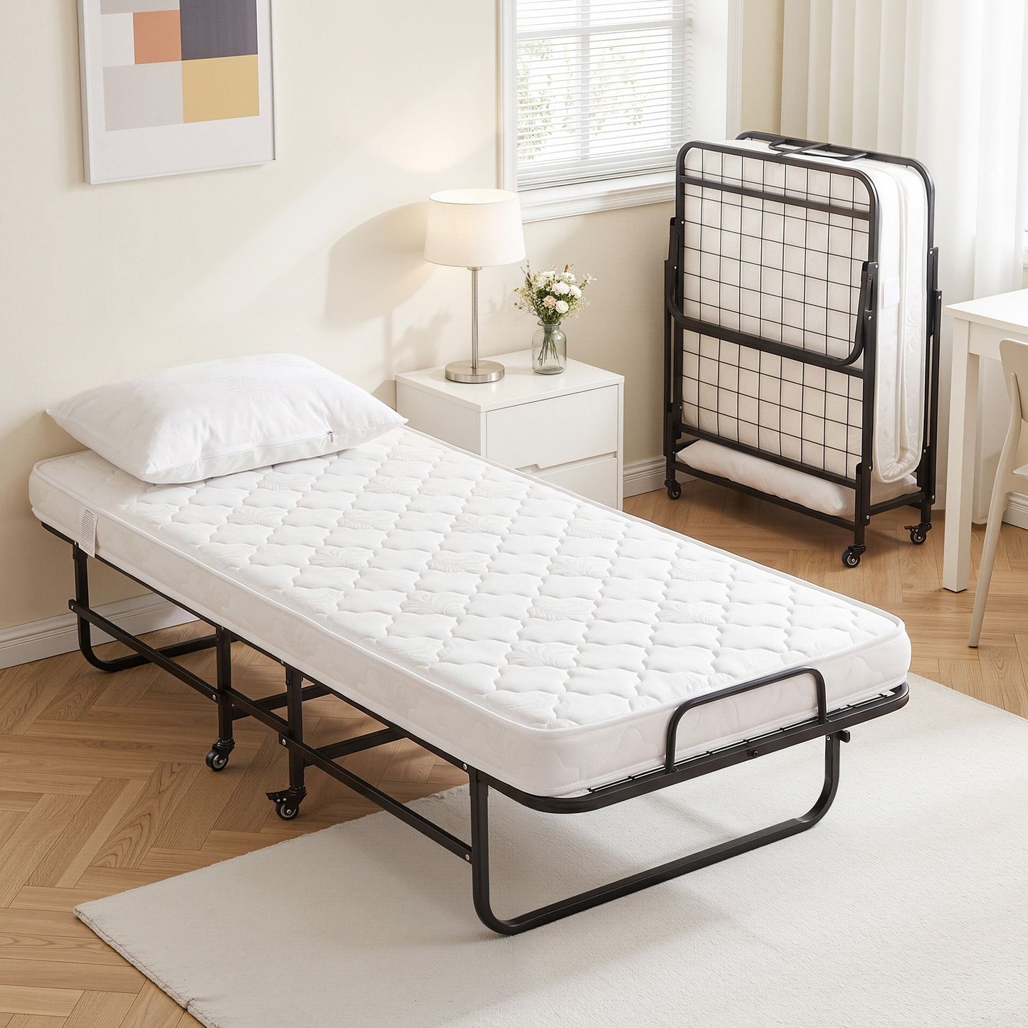 Artiss Folding Bed with Mattress and Pillow 150kg Capacity