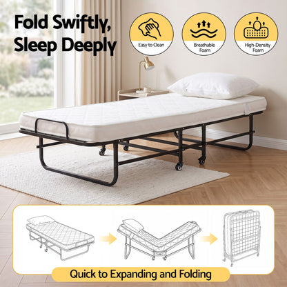 Artiss Folding Bed with Mattress and Pillow 150kg Capacity