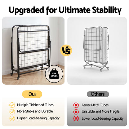 Artiss Folding Bed with Mattress and Pillow 150kg Capacity