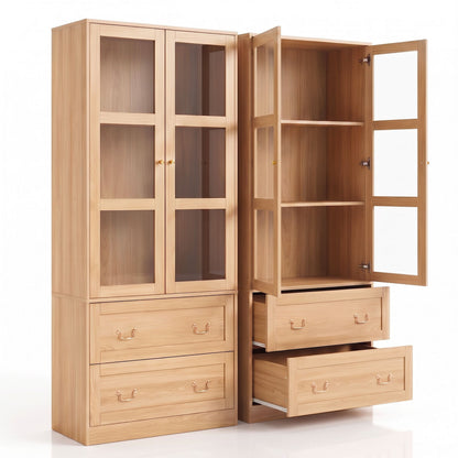 Artiss Buffet Cabinet Set of 2 180cm Wood
