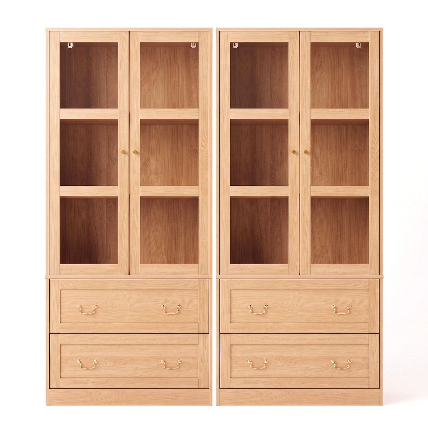 Artiss Buffet Cabinet Set of 2 180cm Wood