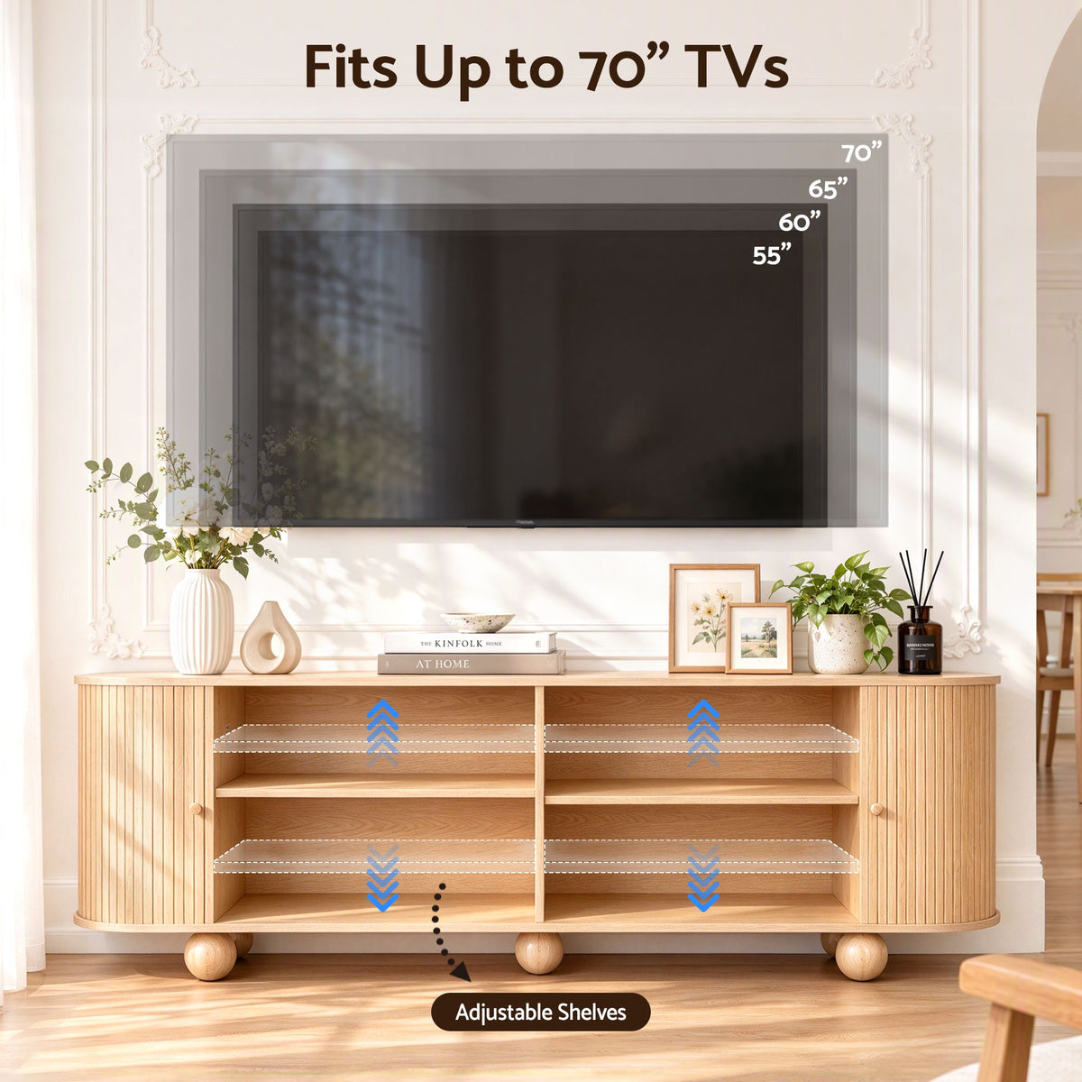 Pine melamine finish over E1 MDF on the Artiss 180cm TV unit