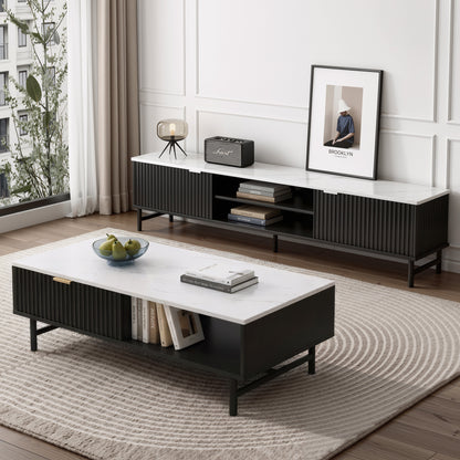 Artiss Kaisu TV Unit and Coffee Table Set | Black