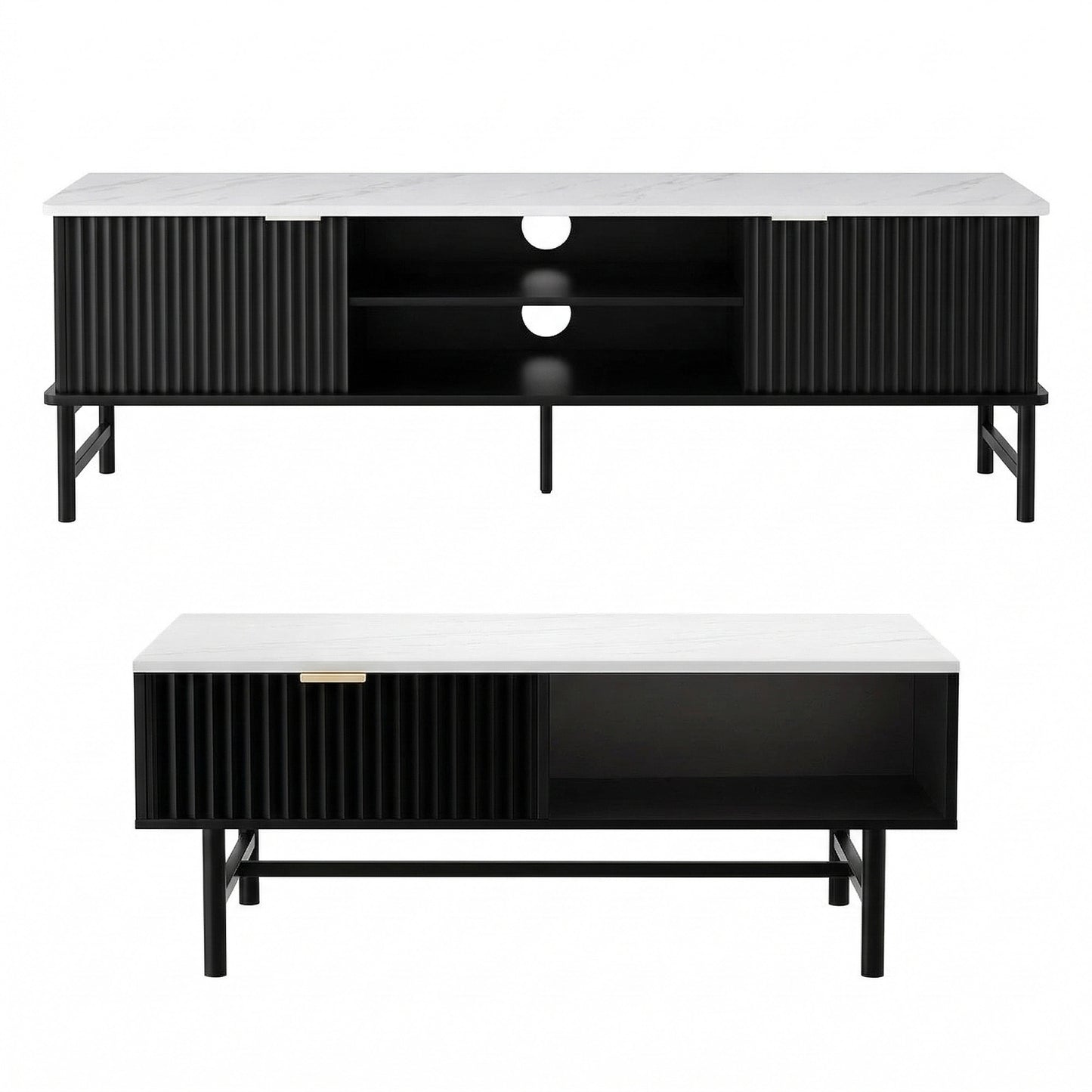 Artiss Kaisu TV Unit and Coffee Table Set | Black