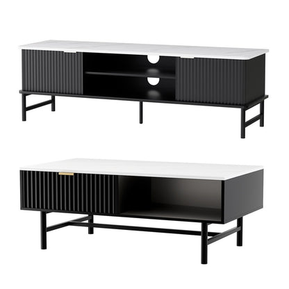 Artiss Kaisu TV Unit and Coffee Table Set | Black