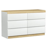 Artiss LIOR 6-Drawer Chest of Drawers | White and Oak