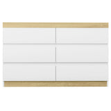 Artiss LIOR 6-Drawer Chest of Drawers | White and Oak