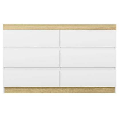 Artiss LIOR 6-Drawer Chest of Drawers | White and Oak