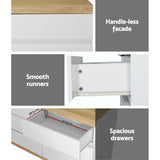 Artiss LIOR 6-Drawer Chest of Drawers | White and Oak