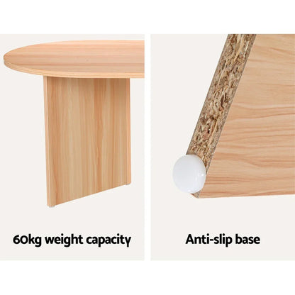 Light wood coffee table with 60kg weight capacity and anti-slip base feature