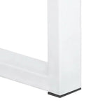 Close-up of white metal furniture leg with black base pad, modern design