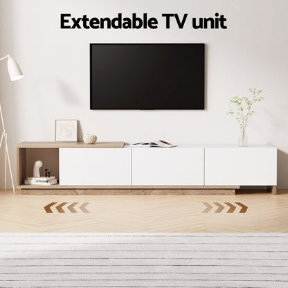 Artiss Extendable TV Unit 190 to 260cm | Oak and White
