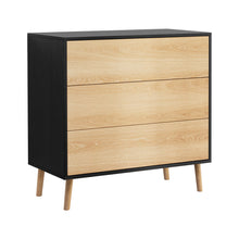 Artiss 3-Drawer Push-to-Open Lowboy | Black and Pine