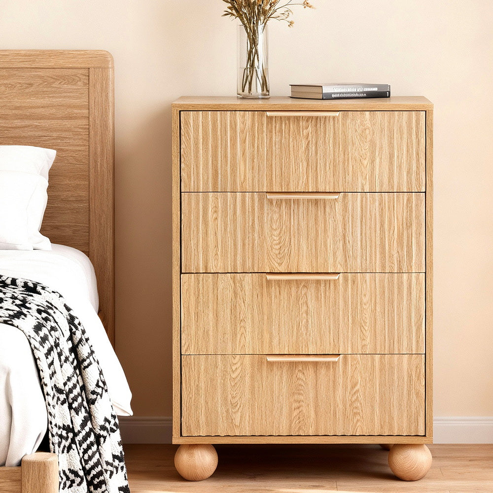 Artiss 4-Drawer Dresser | Pine
