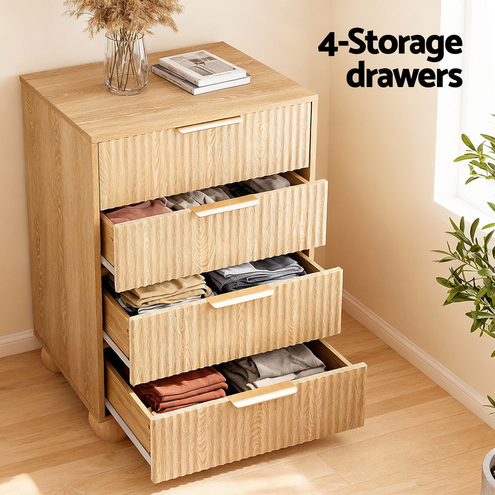 Artiss 4-Drawer Dresser | Pine