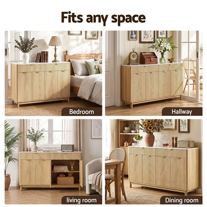 Artiss Buffet Sideboard 140cm Marble Effect Pine