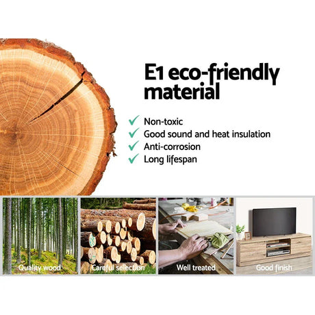 Artiss TV Cabinet Entertainment Unit 160cm Pine Charles - Flea Market