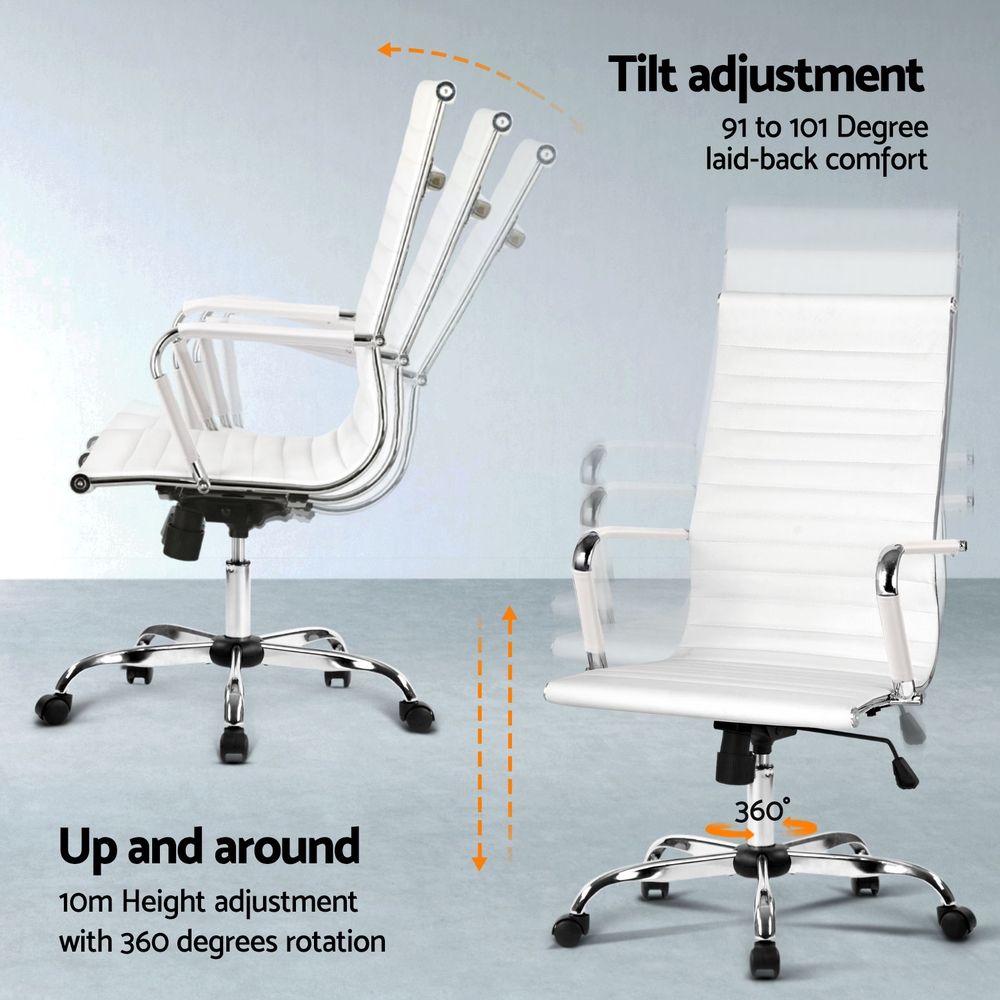 Artiss Office Desk and Chair Set L Shape White