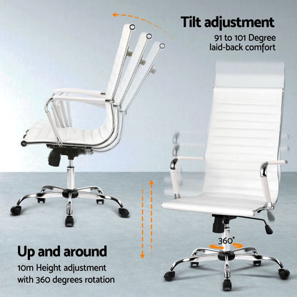 Artiss Office Desk and Chair Set L Shape White