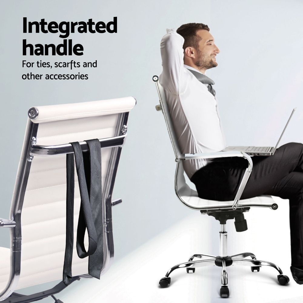 Artiss Office Desk and Chair Set L Shape White
