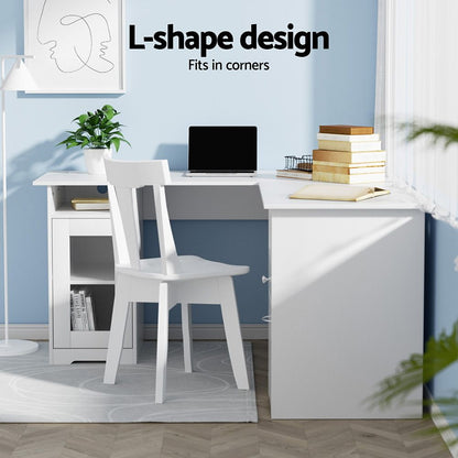 Artiss Office Desk and Chair Set L Shape White